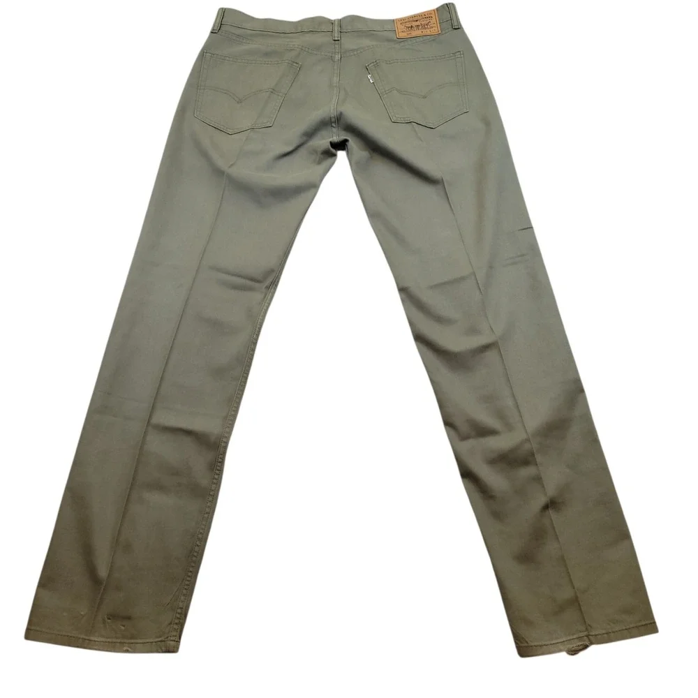 Levi's 505 Regular‎ Fit Straight Leg Olive Green Khaki Pants Jeans Men 36x34